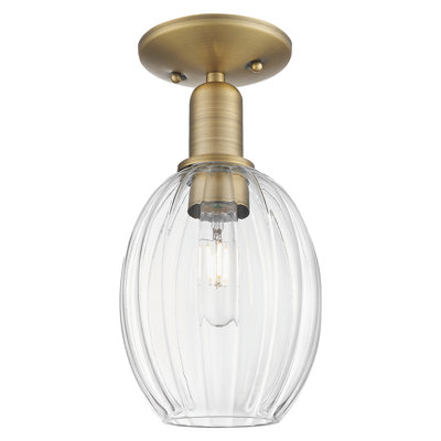 Downtown Urban - Cecil - 1 Light 6" Bulb Shade Semi-Flush Mount 