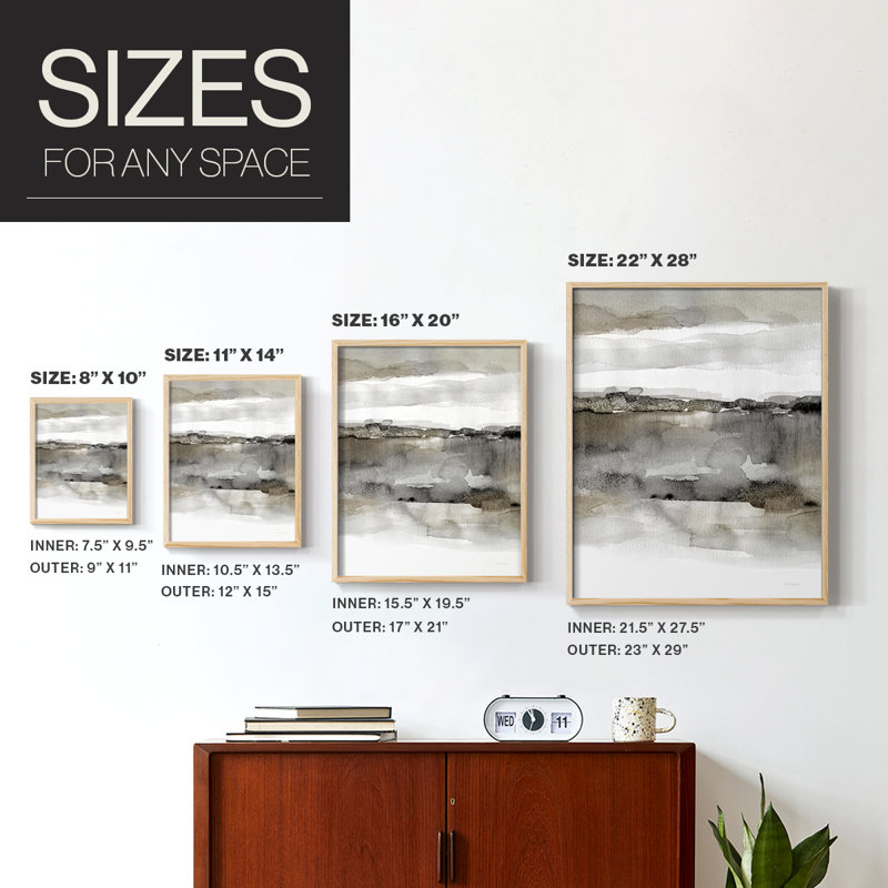 Neutral Harmony Framed Print - Solid Wood, 11" H x 9" W