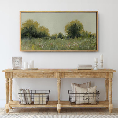Rustic Countryside Green French Country Landscape Modern Rustic Extra Large Pictures Framed Canvas Print Wall Art