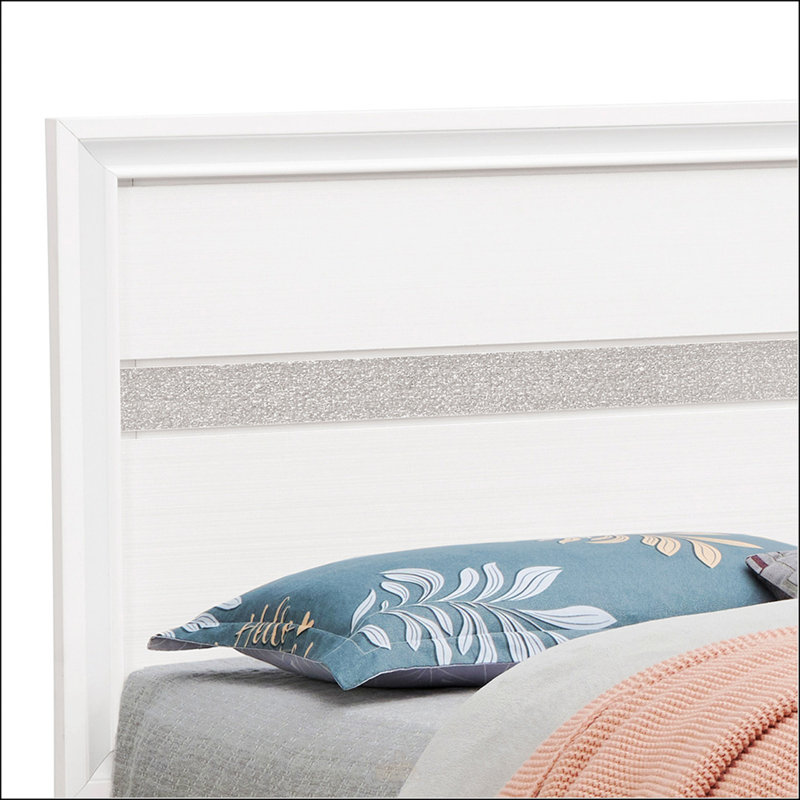 Grand lit, Bois massif / bois manufacturé, Blanc, Grand lit