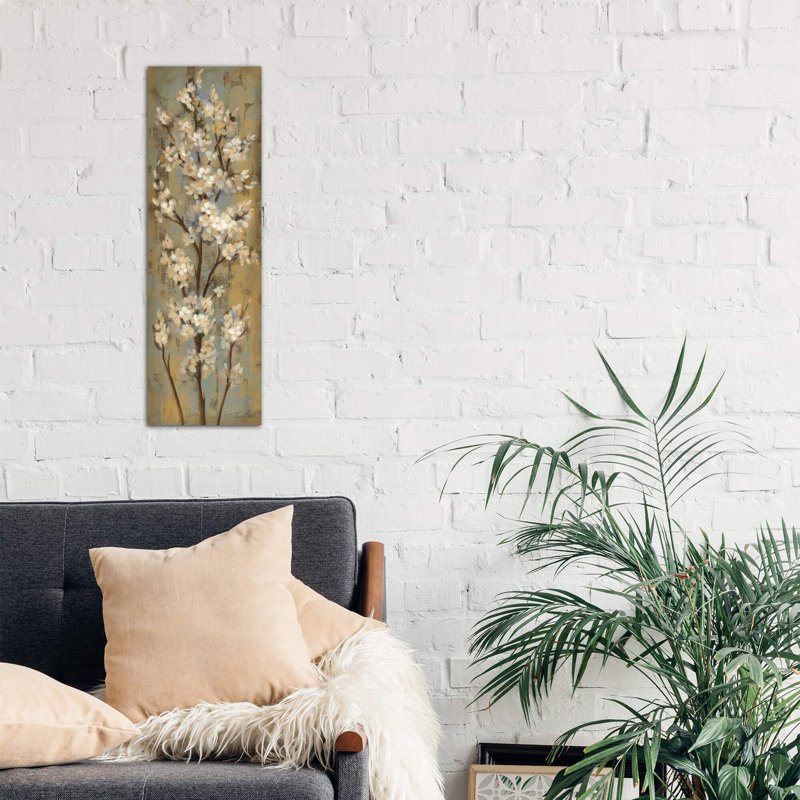 Almond Branch Ii by Silvia Vassileva - Wrapped Canvas Panoramic Painting, 30.48 cm H x 91.44 cm W x 1.91 cm D