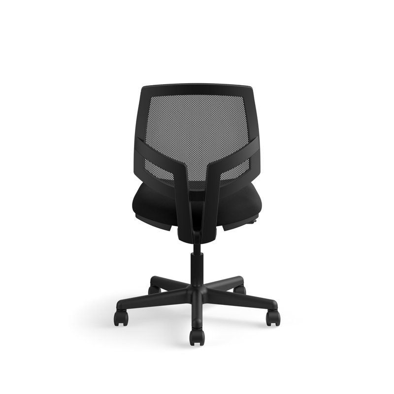 Black Mesh Adjustable Swivel Task Chair with Fabric Seat