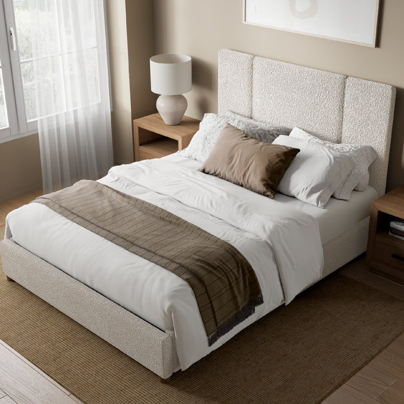 Tanner Boucle Upholstered Bed Frame, Queen