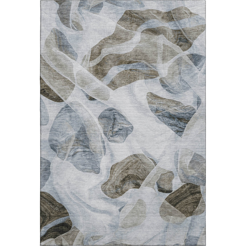 Premium Machine Washable Mayfield AMF1863 Abstract Rug, Rectangle 3' x 5'