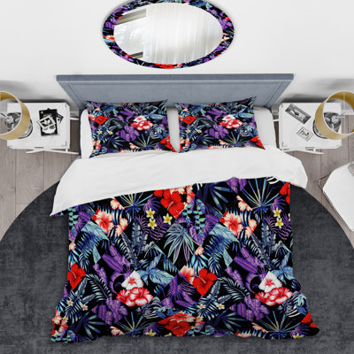 Purple Floral Patchwork - Patterned Duvet Cover Set