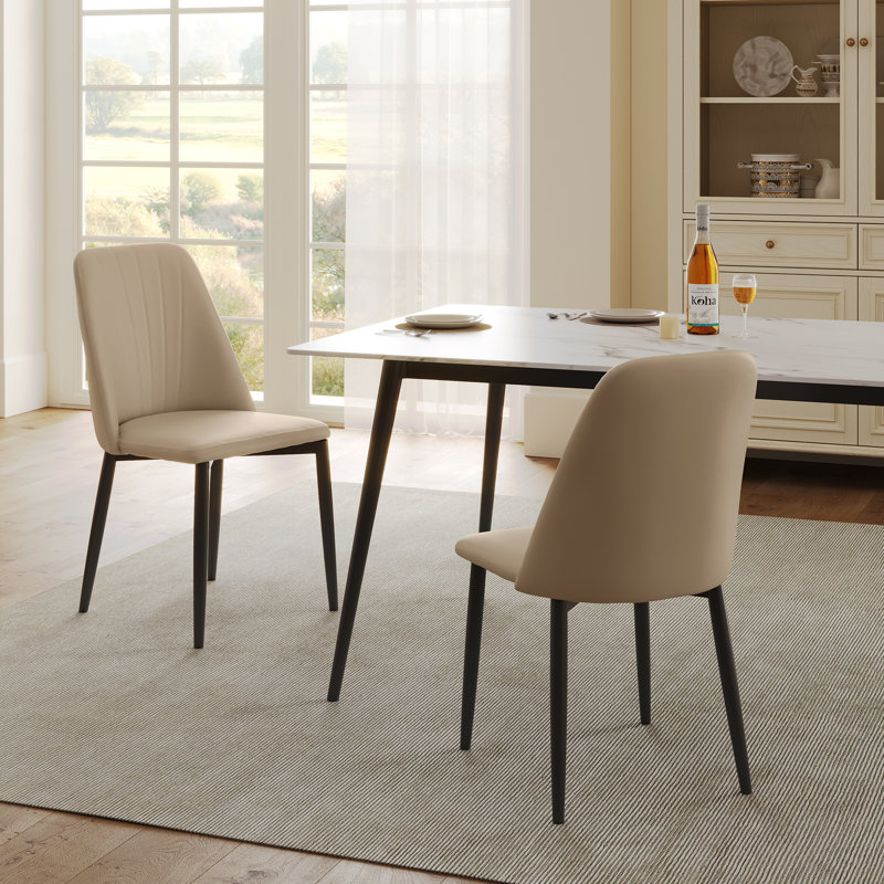 Modern Upholstered Dining Side Chairs,Off-white