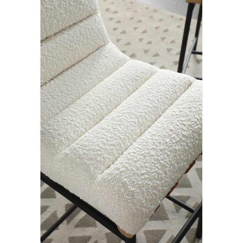 Chaise à hauteur de comptoir Lahni Boucle