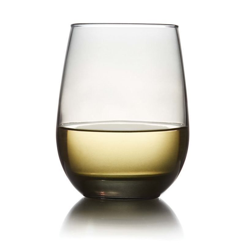 Verres sans pied Libbey, gris, 15,25 onces, ensemble de 12, Gris pierre de lune