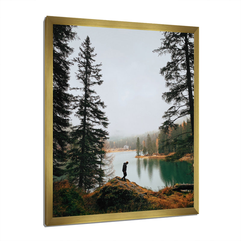 «Lake Trails Harmony» sur toile, H 40 po x l 30 po x P 1,5 po, Encadrement doré
