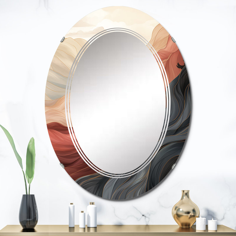 Homeros - Miroir mural moderne ovale, 36 po x 24 po