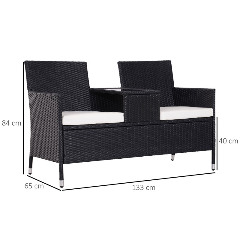 Seidel Outdoor Bench, Black