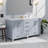 Dark Grey Double Bath Vanity 60 In. W X 22 In. D, With Carrara Marble Top-117978899