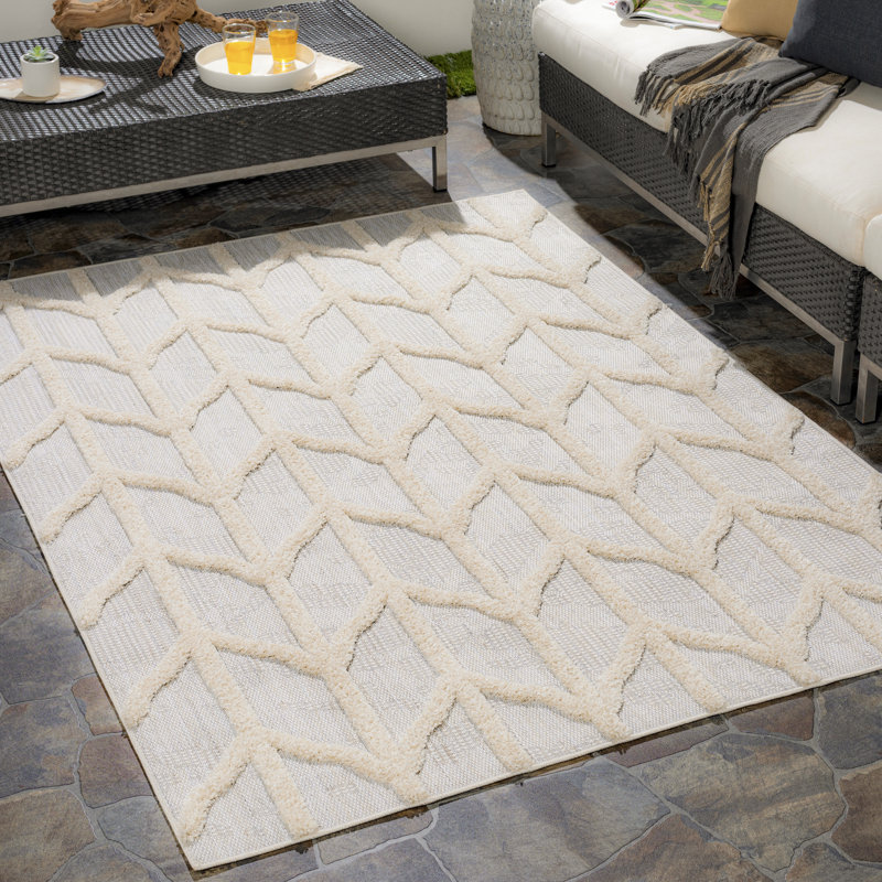 Geometric Indoor / Outdoor Rug, Rectangle 5'3" x 7'