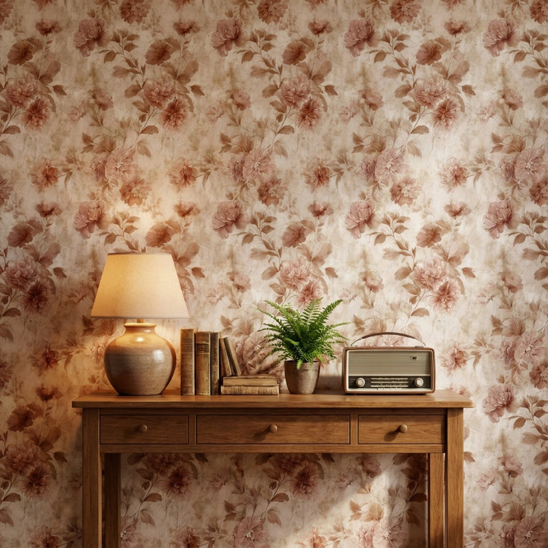 Papier peint floral traditionnel classique