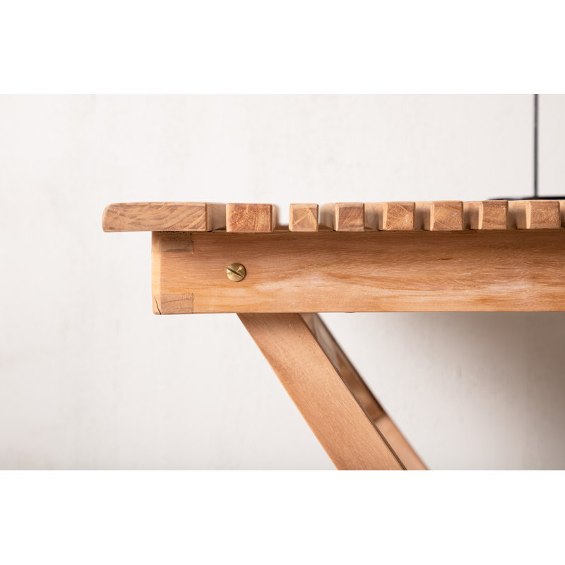 Bukovinka Square Teak Solid Wood Outdoor Dining Table - 70 cm W 70 cm D