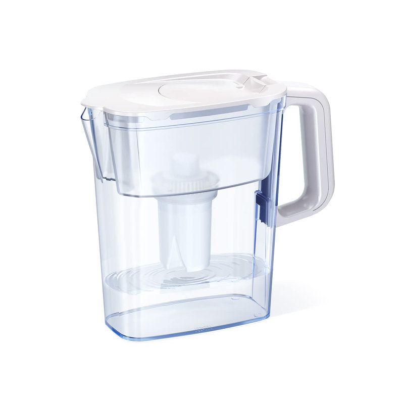 Compact 5-Cup Water Filter Pitcher White with 1 x B15 Filter Reduces Limescale and Chlorine