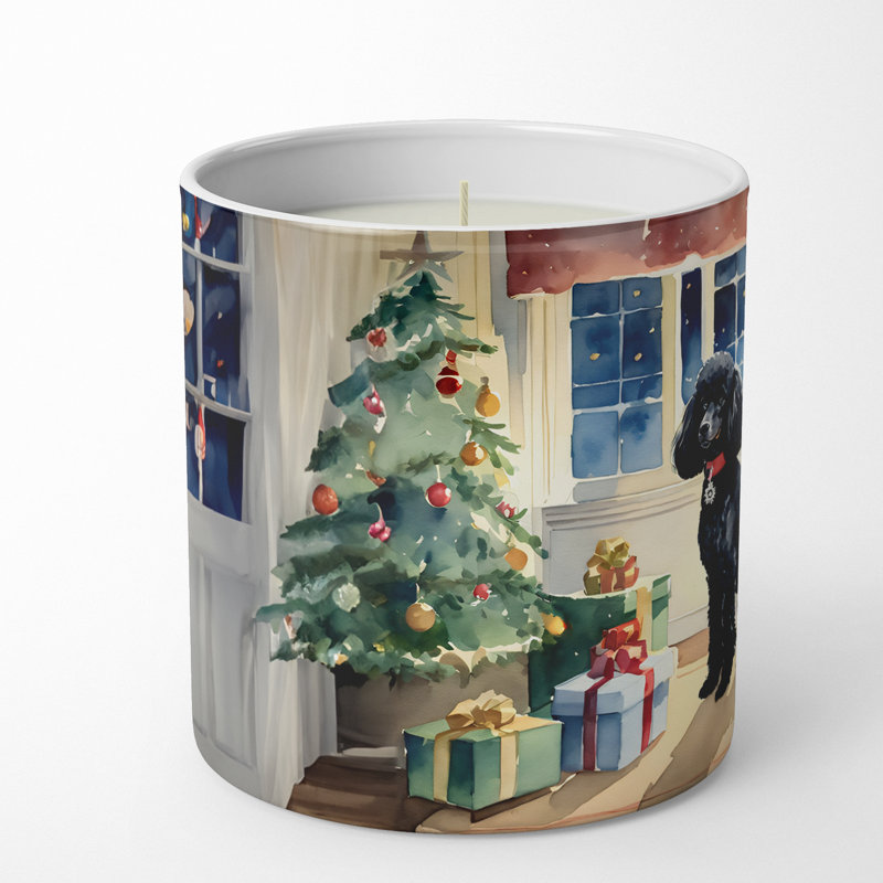 Bougie de Noël parfumée avec support en céramique