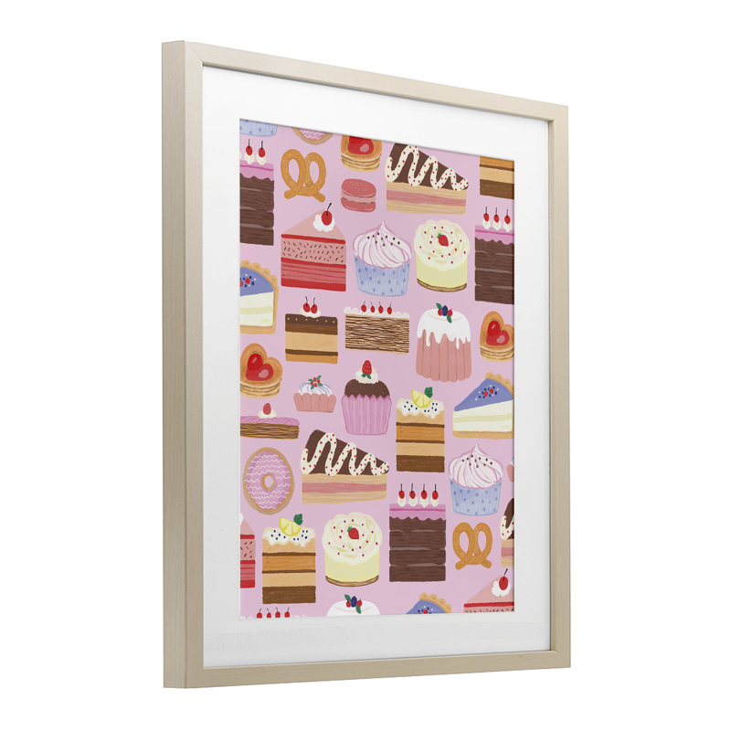«Sweet Tooth Desserts», reproduction sous verre encadrée, design par Nina Muis Surface Design, H 16 po x l 13 po