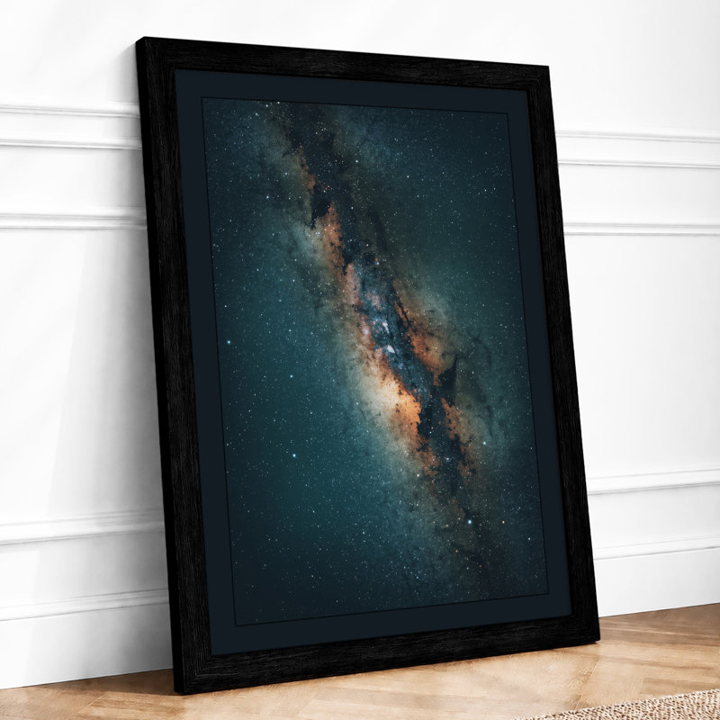 Galactic River Modern - Framed Print, A1 - 84.1 x 59.4 cm, Black