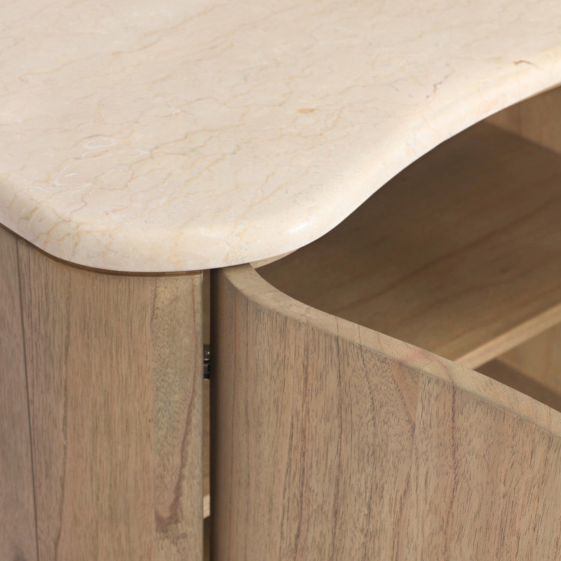 Boa Nightstand-Sandy Mindi Veneer, Sandy Mindi Veneer