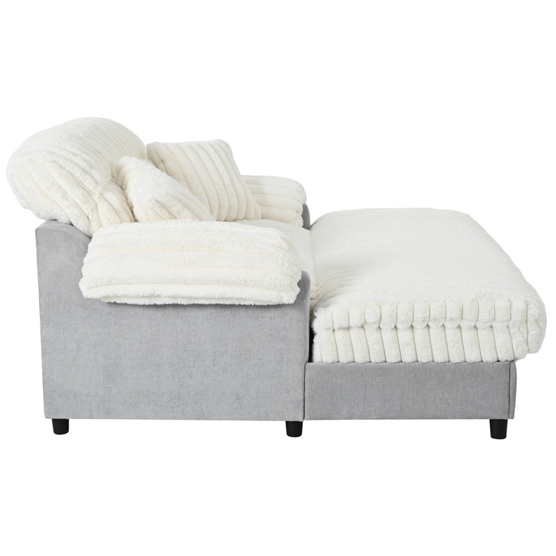 Canapé moderne avec méridienne et méridienne Cloud, Beige