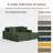 4-Piece Upholstered Green Corduroy Modular Sectional Sleeper Sofa Set With Armchairs & Removable Ottomans-2132590688