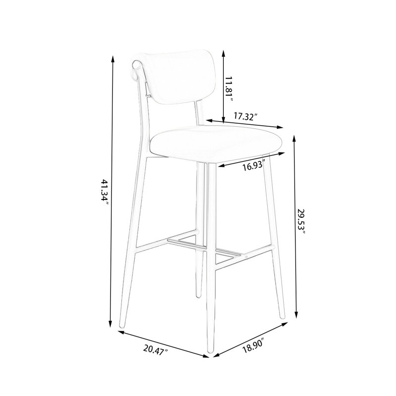 Chaise d'appoint rembourrée grise (ensemble de 2), Gris, 29.53"