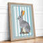 Striped Rabbit Modern - Framed Print-619465889-619465903