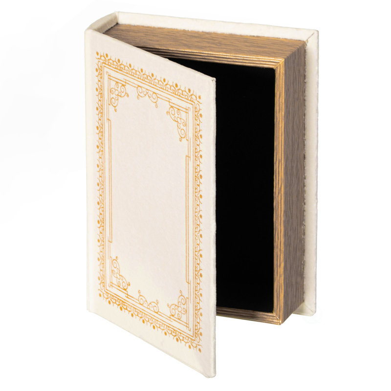 Boîte de rangement décorative en forme de livre - Blanc