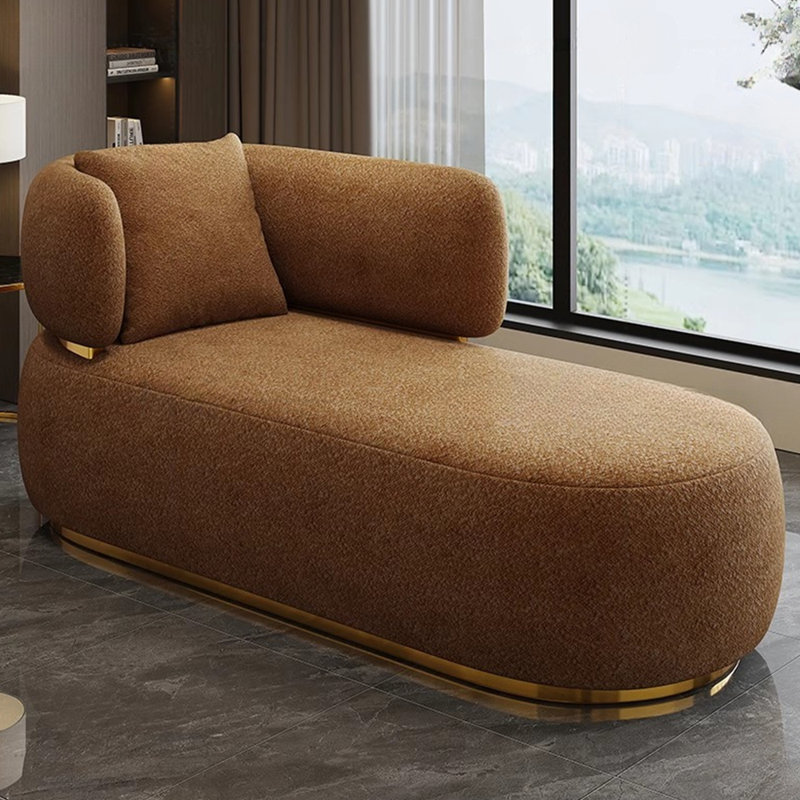 Chaise longue de loisirs élégante et de qualité, Brun, Orienté à gauche (vu de face)