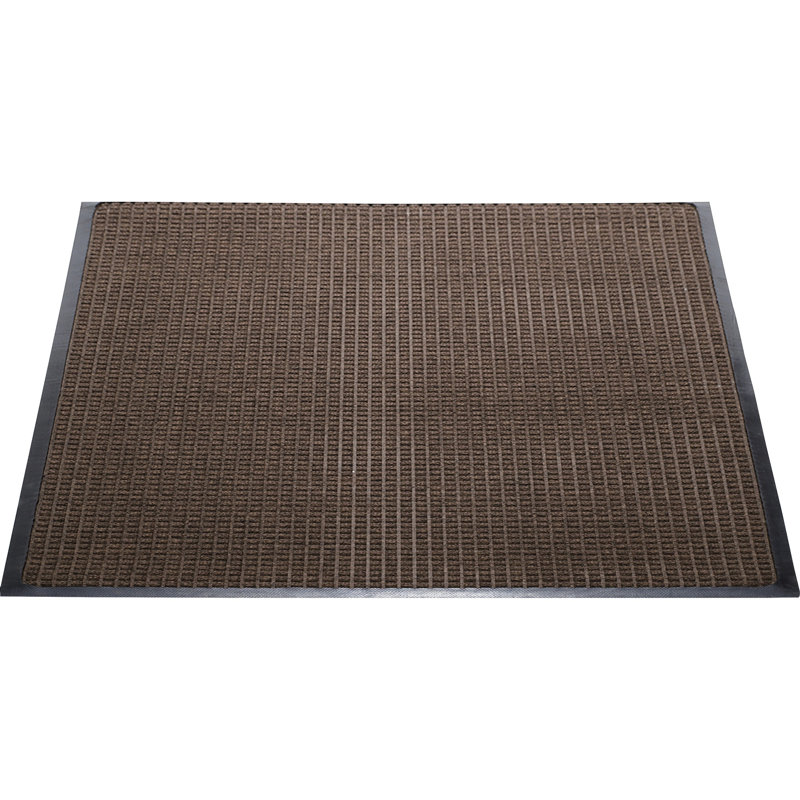 Brown Polypropylene Outdoor Waterguard Mat with Rubber Backing