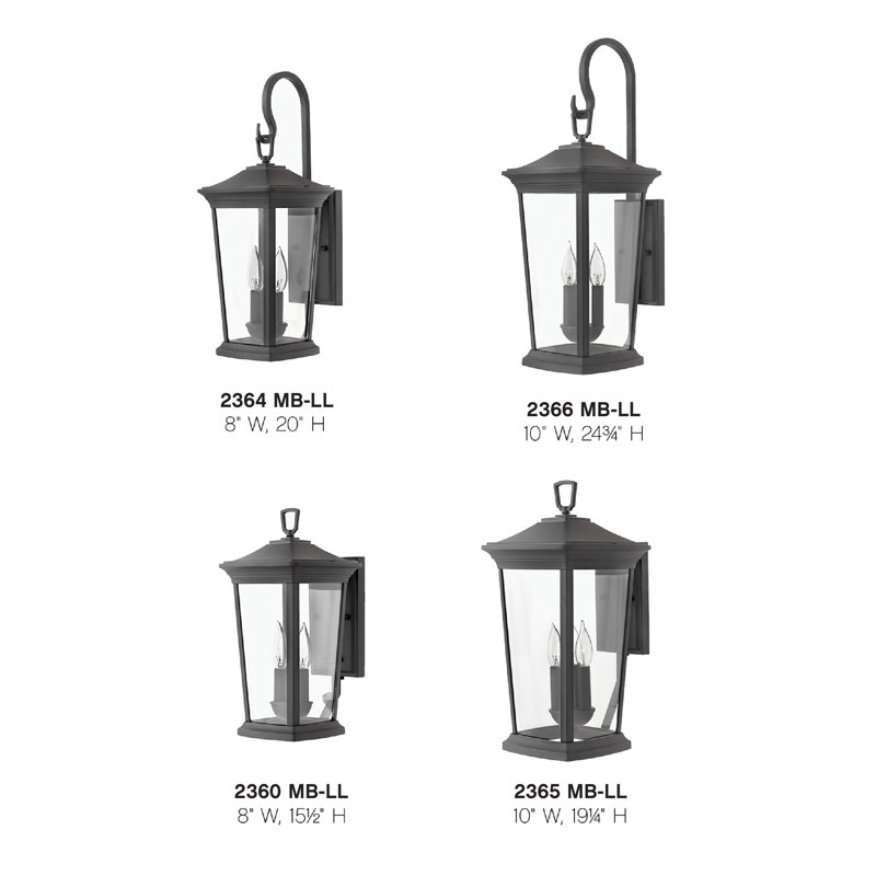 Bromley 3-Light Outdoor Wall Lantern, Museum Black