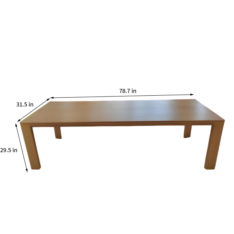 Solid Wood Dining Table Cherry Solid Wood Top Dining Table, 29.5"H x 78.7"L x 31.5"W