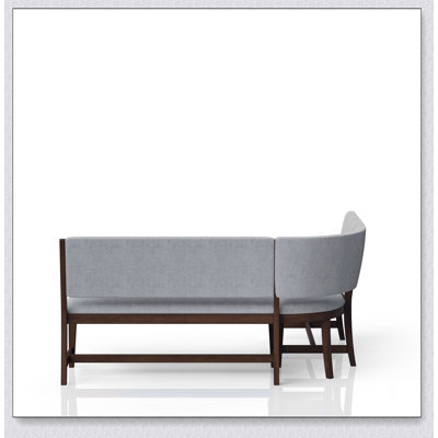 Curved Dining Bench Mid-Century Modern Upholstered Curved Bench
