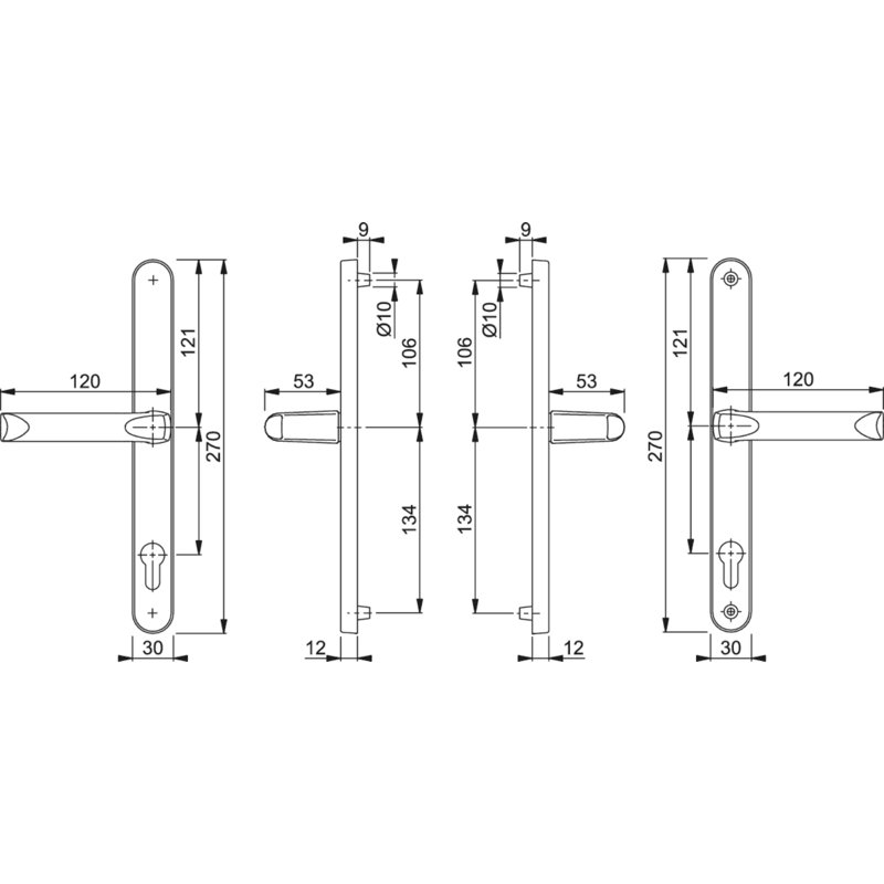 Right Door Handle, matt black