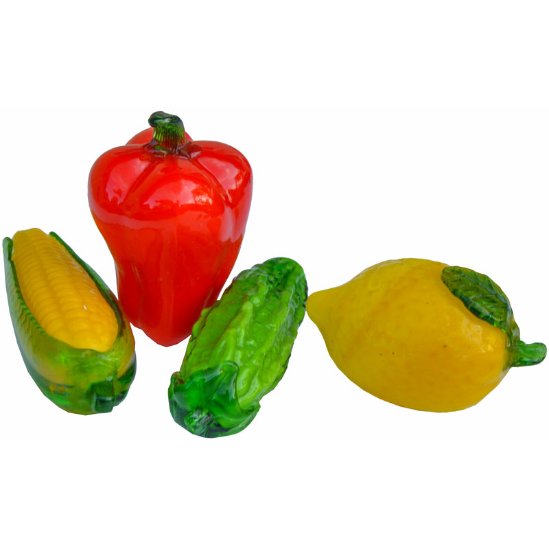 Midcentury Glass Vegetables, S/5
