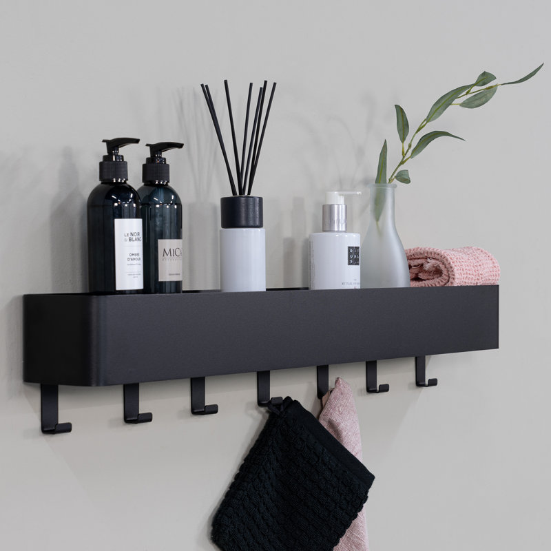 MULTI Steel Wall 7 - Hook Wall Mounted Coat Rack, Black
