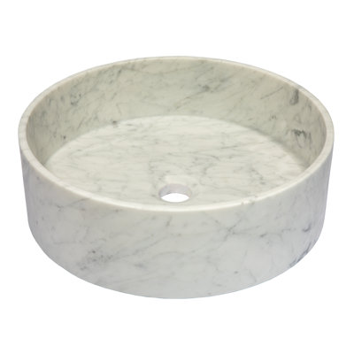 Eden Bath 16'' White Stone Circular Bathroom Sink