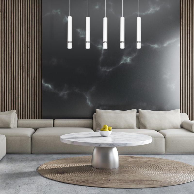 Joker 5 - Light Kitchen Island Pendant, White, White/Silver