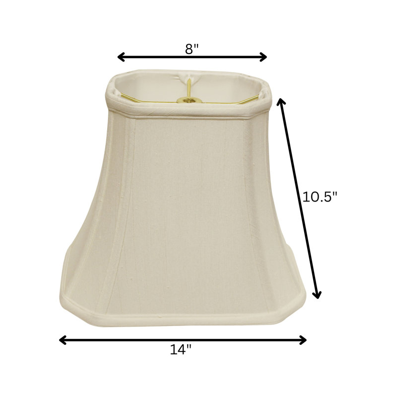 Abat-jour cloche en soie 10,5 po H, Blanc, H 10,5 po x l 14 po x P 14 po