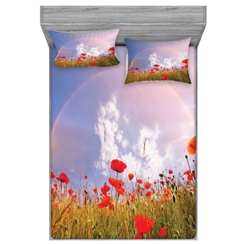 Poppy Microfiber Sheet Set, Full Sheet Set with Fitted Sheet