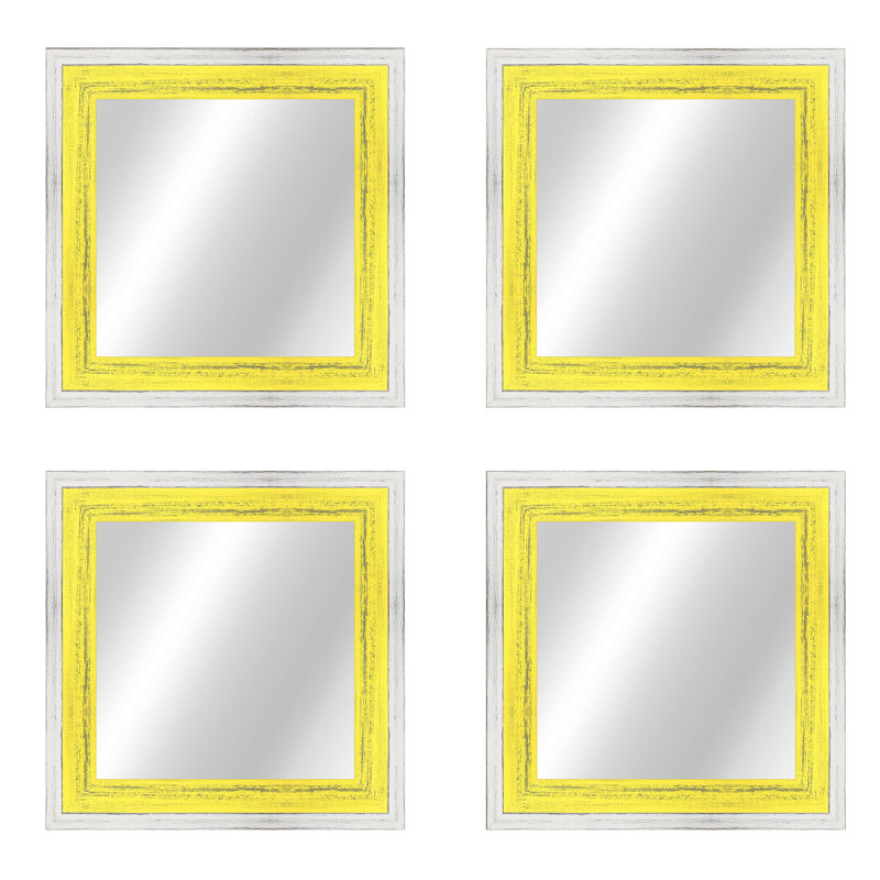 Natural Wood, 20.5" x 20.5", White/Yellow