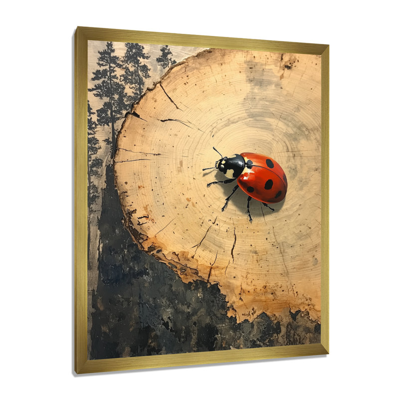 Mariliza - animaux, art mural, salon, H 44 po x l 34 po, Reproduction encadrée d'une seule photo, Doré