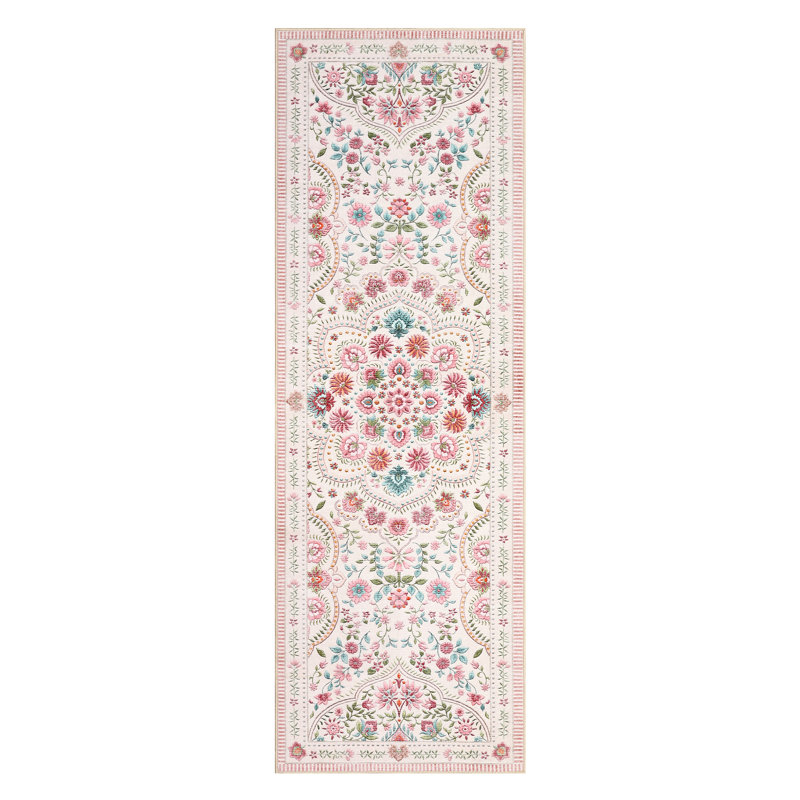 Washable Floral Area Rugs for Living Room Farmhouse Non Slip Soft Thin Large Carpet for Nursery Playroom, Stain Resistant Dining Room Rugs