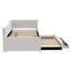 Lit de jour rembourré beige avec lit gigogne et tiroirs-680453556
