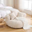 Oversized Corduroy Bean Bag Sofa with High-Back Design and Three Support Pillows