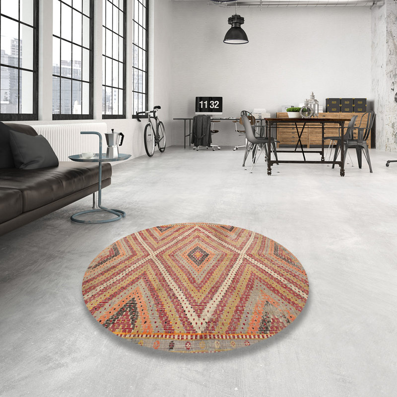 Theophania Southwestern Indoor Rug, Round 3'