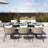 Discover Unmatched Flexibility In Alfresco Dining With Six Creatively Arranged Chairs Made Of Polyester Woven Tape And A Table That Expands From 62.9 To 82.6 Inches To Suit Any Occasion.