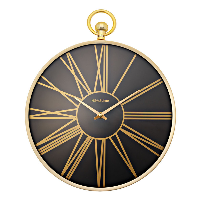 Aluminium Analogue Wall Clock, Black/Gold