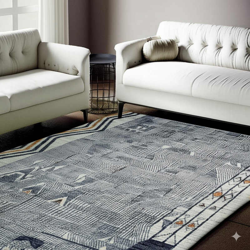 Tapis mosaïque Marrakech | Tapis noué à la main multicolore Eastern Oriental Rugs